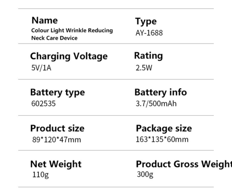 Năng lượng định lượng 2.5W LED trị liệu cổ trẻ hóa V-face nâng máy mát xa để chống lão hóa