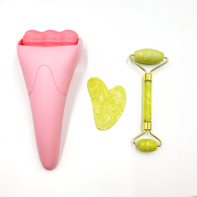 Massage Face Set Jade Roller for Hair Regrowth Beauty Device and Natural Anti Aging (Máy mát xa khuôn mặt bằng giòn ngọc bích để làm tóc mọc lại)