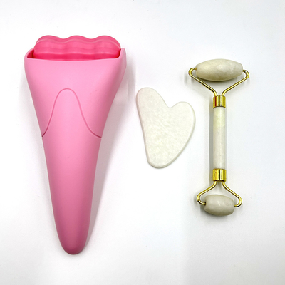 Massage Face Set Jade Roller for Hair Regrowth Beauty Device and Natural Anti Aging (Máy mát xa khuôn mặt bằng giòn ngọc bích để làm tóc mọc lại)