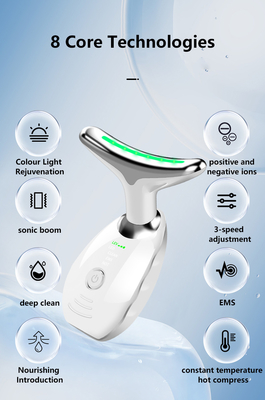 Máy xoa bóp mặt cổ bằng thép không gỉ ABS với liệu pháp LED và phích cắm loại khác