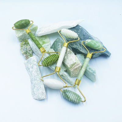 Phòng chống lão hóa đá tự nhiên màu hồng trắng Mini da mặt tùy chỉnh hộp từ tính Bao bì Green Jade Roller