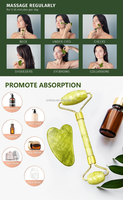 Phòng chống lão hóa đá tự nhiên màu hồng trắng Mini da mặt tùy chỉnh hộp từ tính Bao bì Green Jade Roller