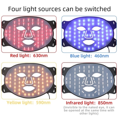Mặt nạ mặt bằng silicone LED di động Chăm sóc da 4 Màu sắc làm cứng nhăn loại bỏ cho cổ / cổ họng