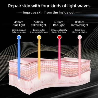Mặt nạ mặt bằng silicone LED di động Chăm sóc da 4 Màu sắc làm cứng nhăn loại bỏ cho cổ / cổ họng