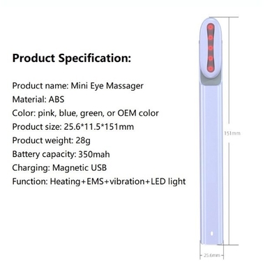 Chăm sóc sức khỏe cá nhân 155*18.3*23.4 mm Rotation Microcurrent Ems Eye Massager Pen