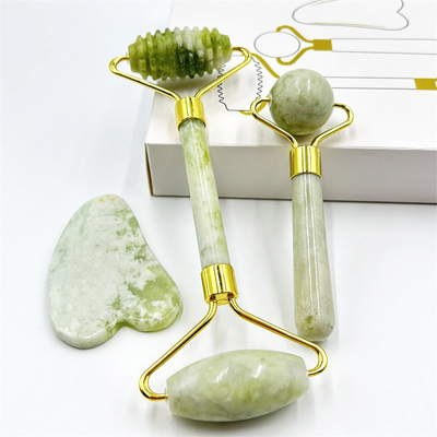 Home Jade Roller with Natural Xiuyan Stone Beauty Green Face Ice Roller và hộp tùy chỉnh