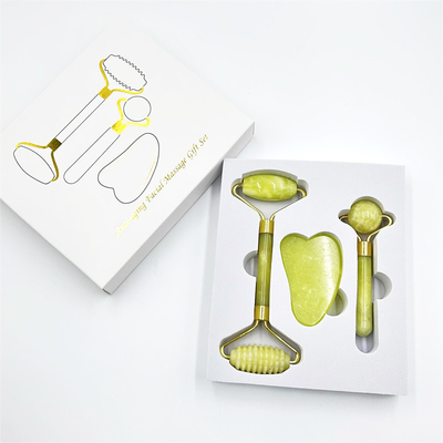 Home Jade Roller with Natural Xiuyan Stone Beauty Green Face Ice Roller và hộp tùy chỉnh