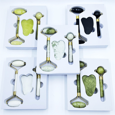 Home Jade Roller with Natural Xiuyan Stone Beauty Green Face Ice Roller và hộp tùy chỉnh