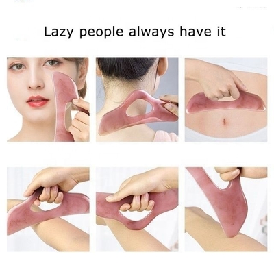 Máy xoa bóp cổ di động hình trái tim màu xanh lá cây Jade Guasha Pad với vật liệu sáp ong nhựa