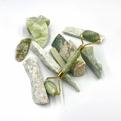 100% Xiuyan Stone Jade Roller Gua Sha Set tự nhiên để nâng mặt và thắt da
