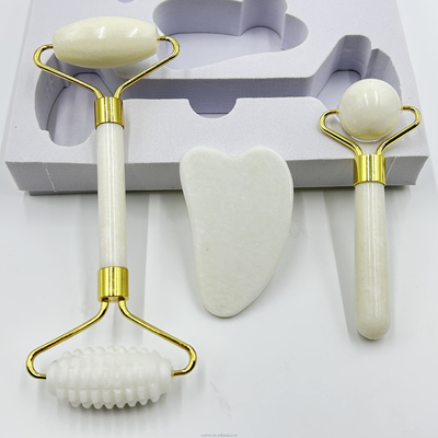 100% Xiuyan Stone Jade Roller Gua Sha Set tự nhiên để nâng mặt và thắt da