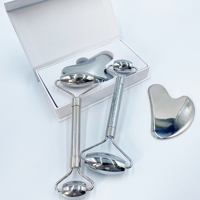 304 Stainless Steel Gua Sha Massage Tool cho khuôn mặt và cổ mặt chăm sóc sức khỏe cuộn