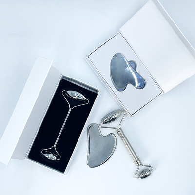 Mặt chăm sóc sức khỏe Massage Roller 304 Stainless Steel Gua Sha Board Cạo Logo tùy chỉnh