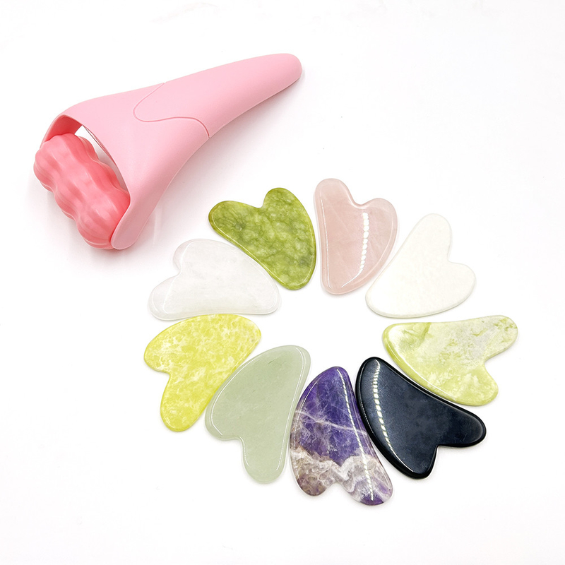 Jade Face Roller cho Natural Anti-Wrinkles Xoa bóp băng và chăm sóc da đẹp mắt