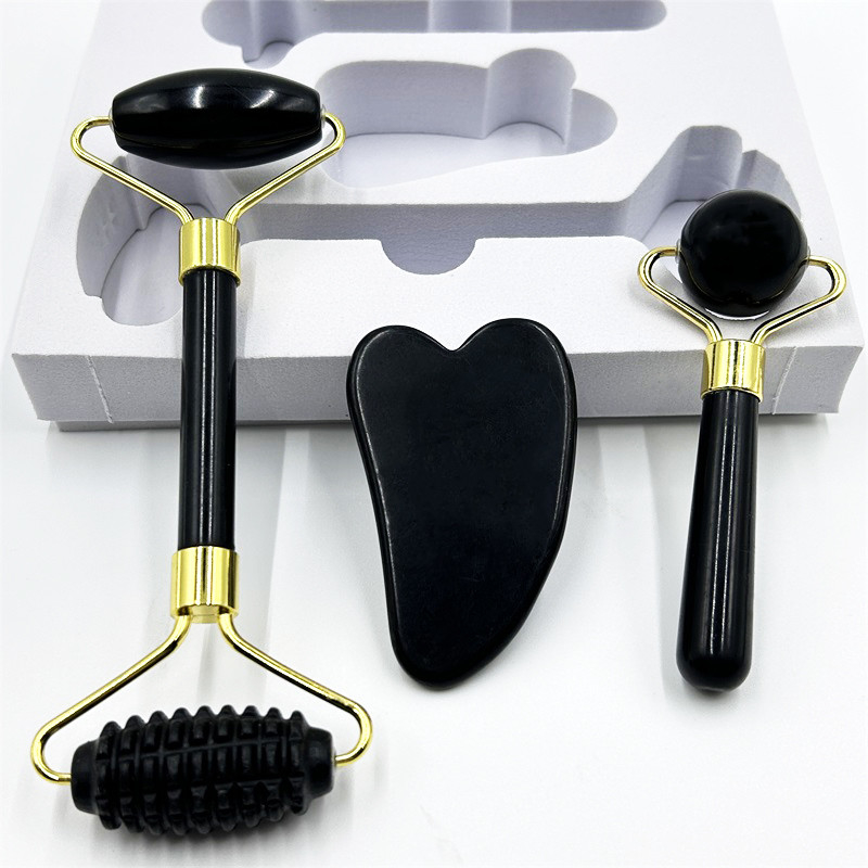 Home Jade Roller with Natural Xiuyan Stone Beauty Green Face Ice Roller và hộp tùy chỉnh