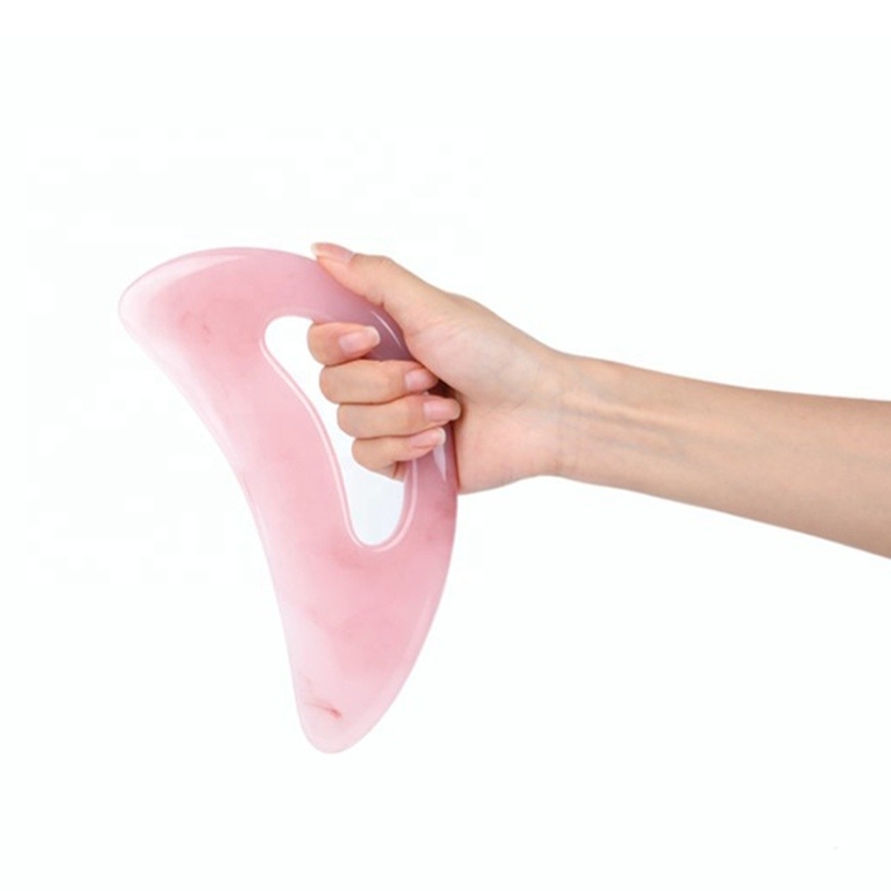 Máy xoa bóp cổ di động hình trái tim màu xanh lá cây Jade Guasha Pad với vật liệu sáp ong nhựa